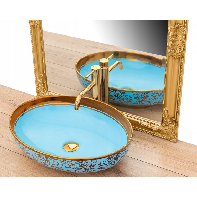 Накладной умывальник Rea Margot Blue Gold Накладной умывальник Rea Margot Blue Gold
